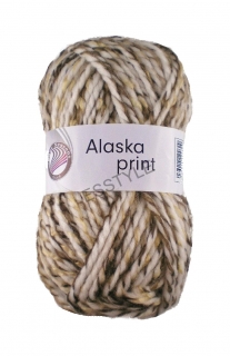 Pletacia priadza Alaska print - Snow color 01